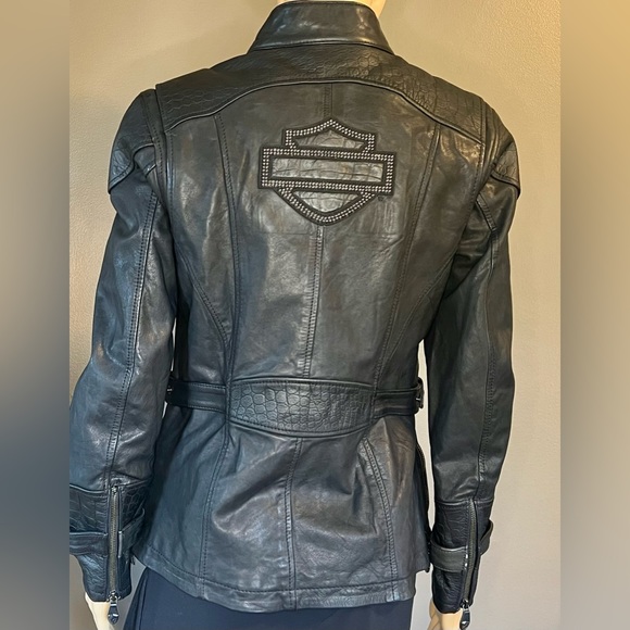 NWT HARLEY DAVIDSON Genuine Leather Riding Jacket Women’s Size Small - Picture 2 of 12